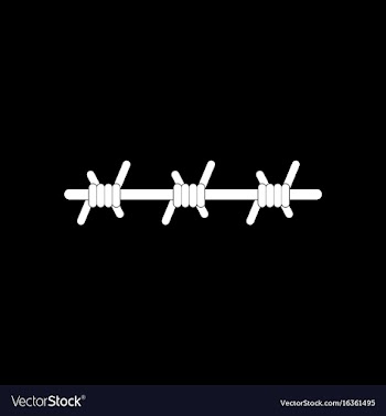 White icon on black background barbed wire vector image