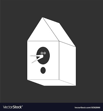 White icon on black background bird house vector image
