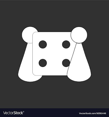 White icon on black background board game and dice vector image