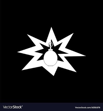 White icon on black background bomb explosion vector image