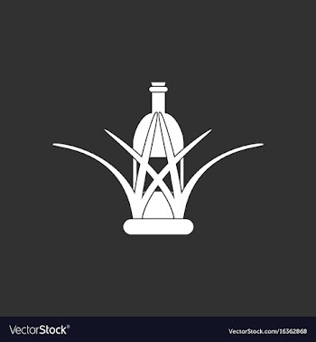 White icon on black background bottle in grass vector image