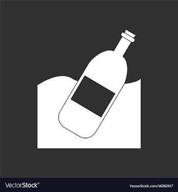 White icon on black background bottle in the vector image