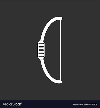 White icon on black background bow weapon vector image