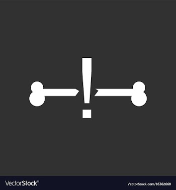 White icon on black background broken bone vector image