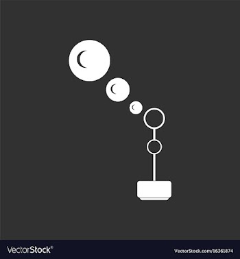 White icon on black background bubble stick vector image