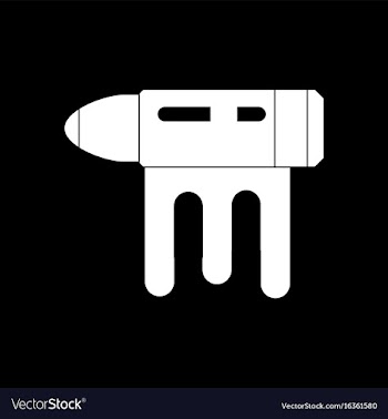 White icon on black background bullet with blood vector image