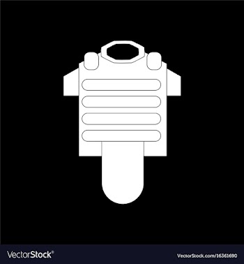 White icon on black background bulletproof vest vector image