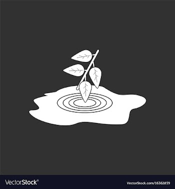 White icon on black background bush and puddle vector image