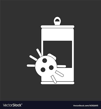 White icon on black background canned and spider vector image