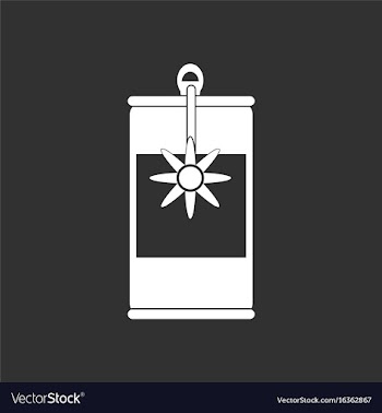 White icon on black background canned food can vector image
