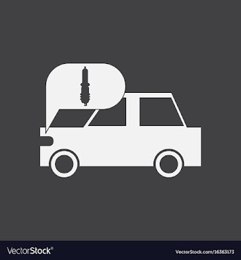 White icon on black background car and detail vector image