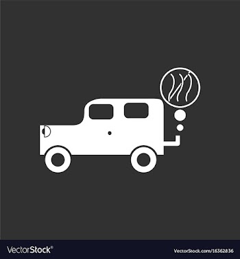 White icon on black background car and smoke vector image