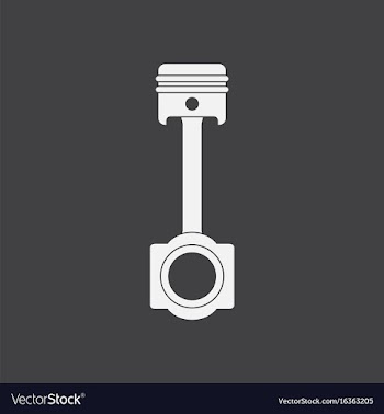 White icon on black background car piston vector image