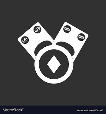 White icon on black background casino chip and vector image