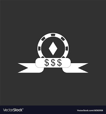 White icon on black background casino chip dollar vector image