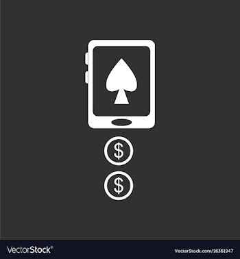 White icon on black background casino online vector image