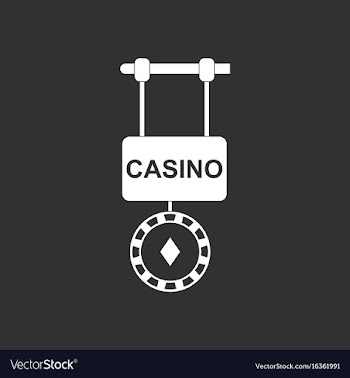 White icon on black background casino street vector image