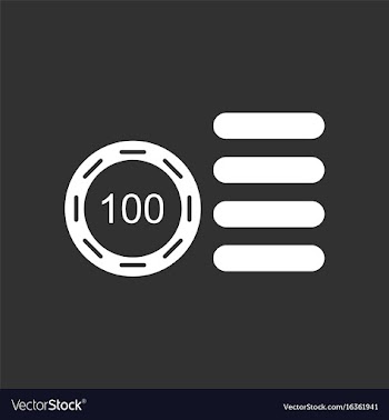 White icon on black background casino stuff chip vector image