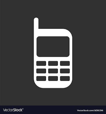 White icon on black background cellphone vector image