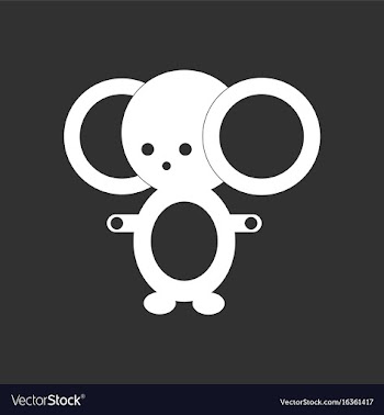 White icon on black background cheburashka vector image