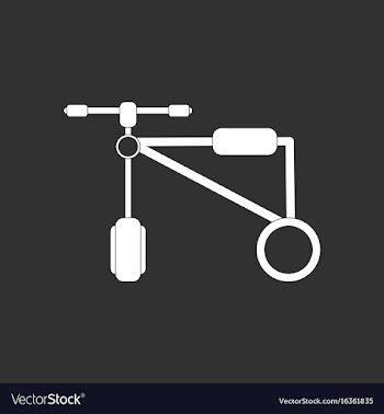 White icon on black background children bicycle vector image