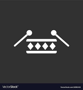 White icon on black background children musical vector image