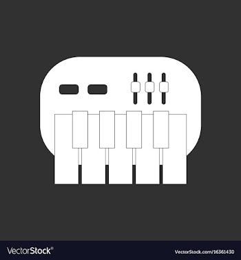 White icon on black background children musical vector image