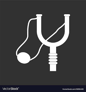 White icon on black background children slingshot vector image