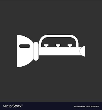 White icon on black background children trumpet vector image