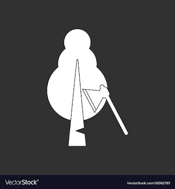 White icon on black background chopping wood vector image