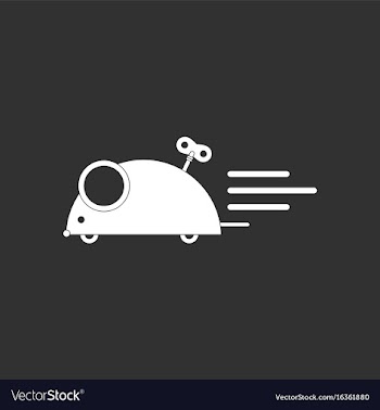 White icon on black background clockwork mouse toy vector image
