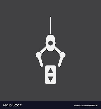 White icon on black background crane lifts vector image