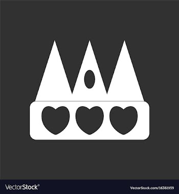White icon on black background crown silhouette vector image