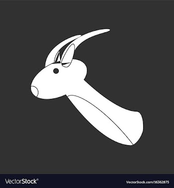 White icon on black background deer head vector image