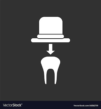 White icon on black background dental crown vector image