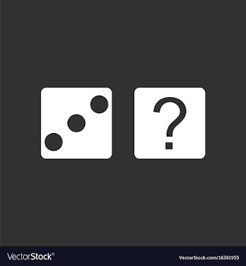 White icon on black background dice and question vector image