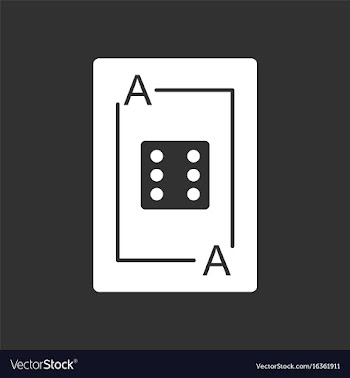 White icon on black background dice on playing vector image