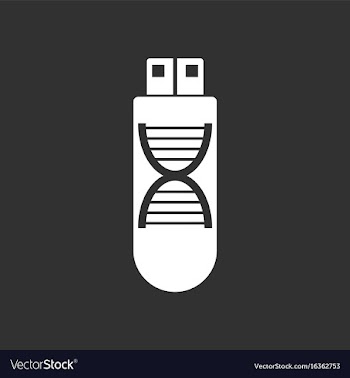 White icon on black background dna memory vector image