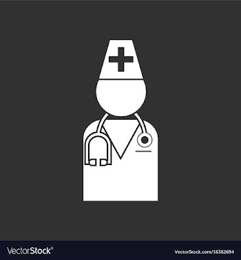 White icon on black background doctor silhouette vector image