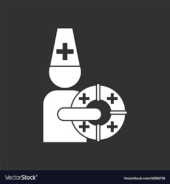 White icon on black background doctor with vector image