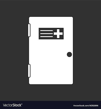 White icon on black background doctors door vector image