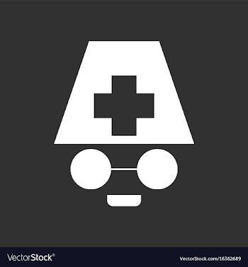 White icon on black background doctors face vector image