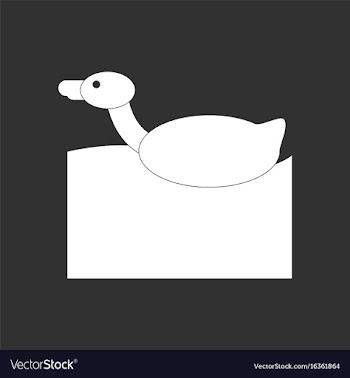 White icon on black background duck silhouette vector image