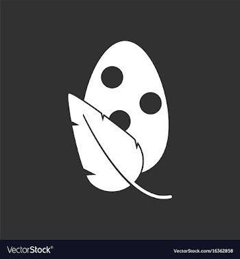 White icon on black background egg and leaf vector image