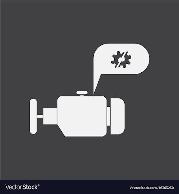 White icon on black background engine and broken vector image