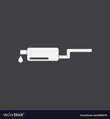 White icon on black background exhaust pipe and vector image