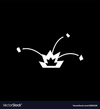 White icon on black background explosion and vector image