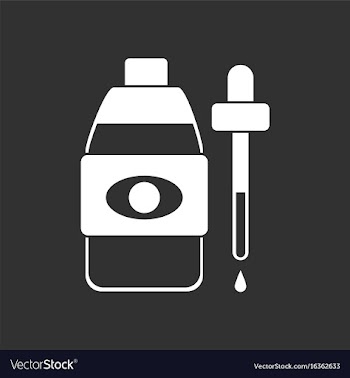 White icon on black background eye drops icon vector image