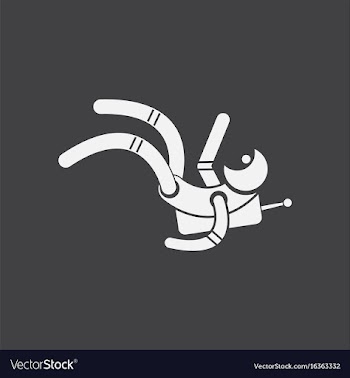White icon on black background falling astronaut vector image