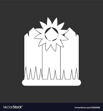 White icon on black background fence and vector image